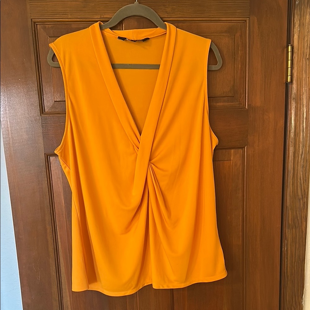 RACHEL Rachel Roy Bold Orange Sleeveless Blouse